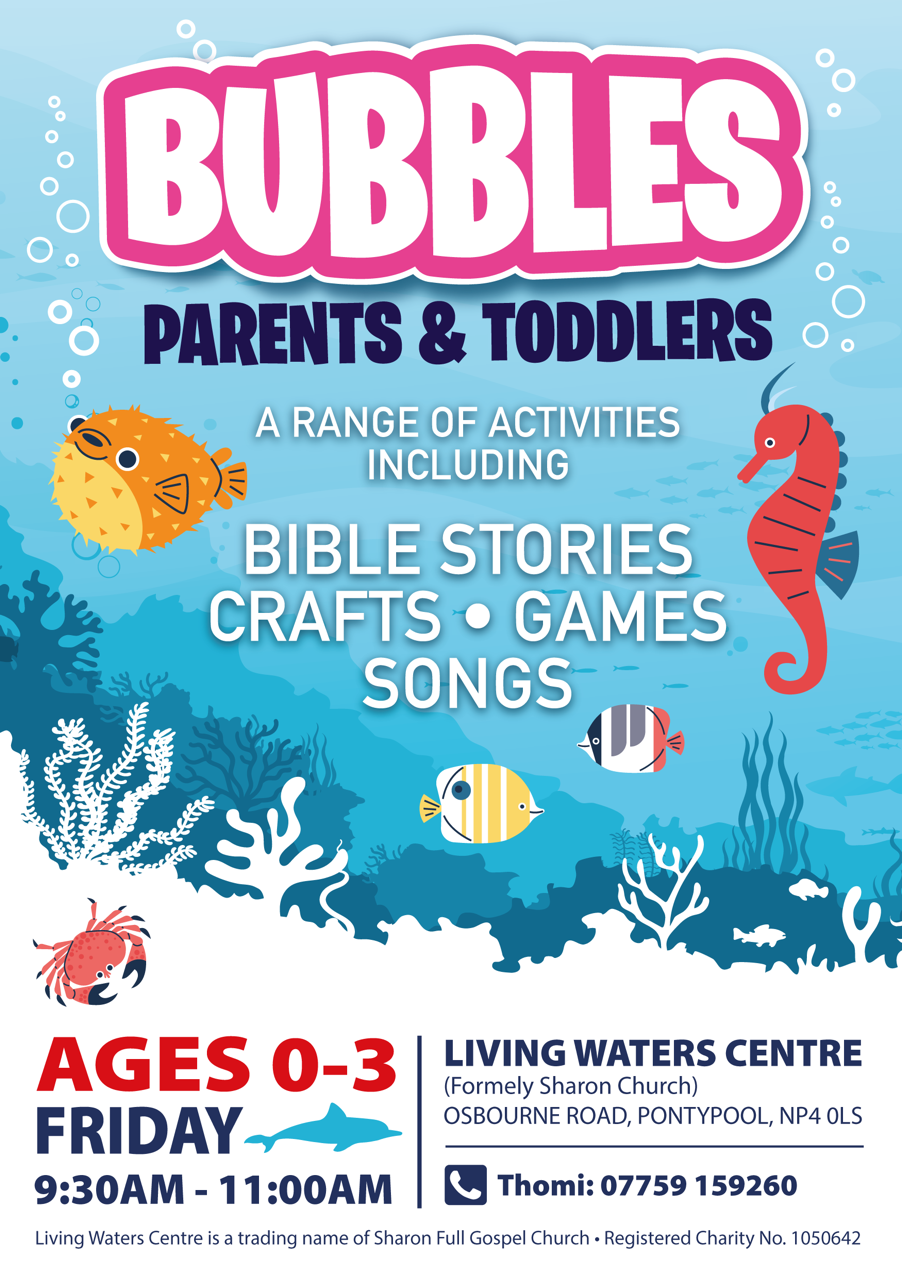 Poster about parent and toddler group at the Living Waters Centre